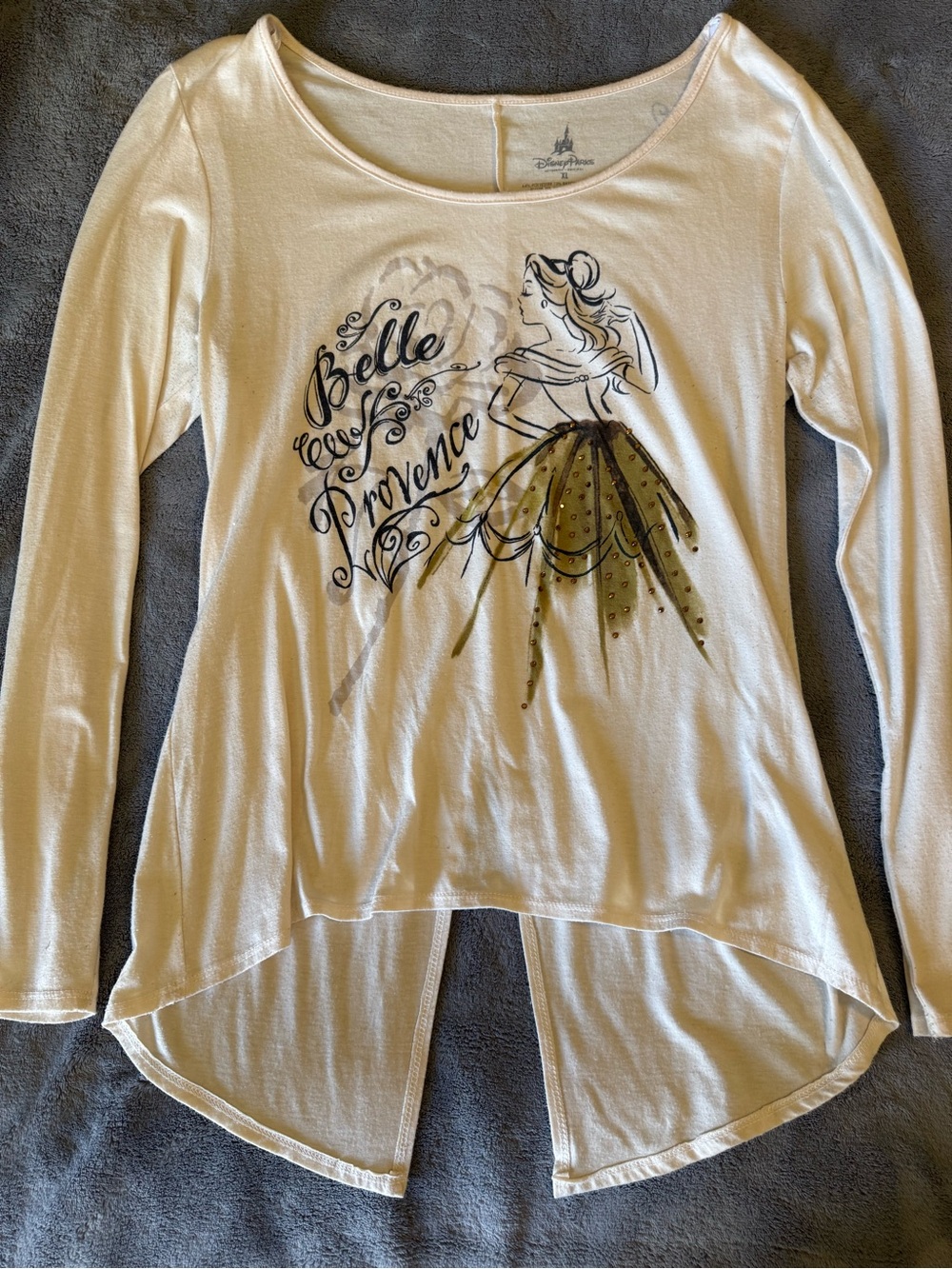 Disney Epcot Belle Provence High-Low Long Sleeve Top